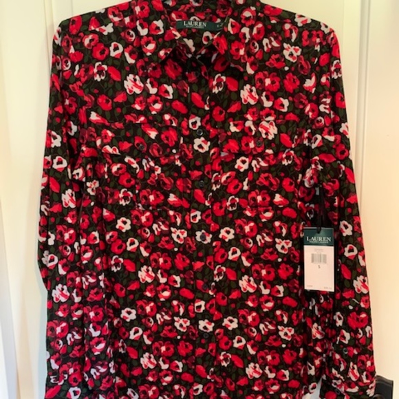 NEW Lauren Ralph Lauren Floral Blouse - Picture 1 of 9